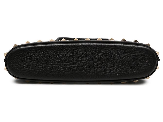 Saco de Compras Valentino Rockstud Mini em pele de vitela granulada preta - vista 3