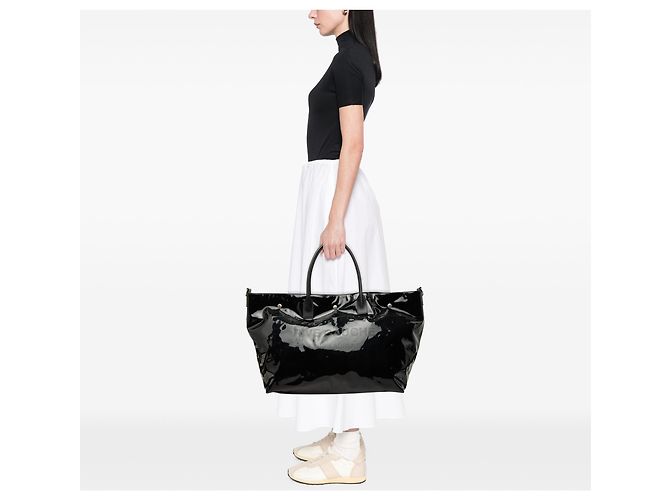 Autre Marque Borsa shopper Rive Gauche Saint Laurent in PVC nero maxi - vista 6