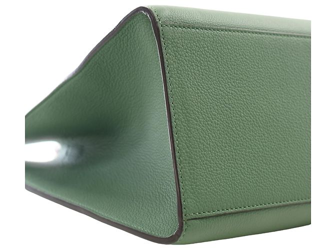 Fendi Borsa Shopper Sunshine Media in Pelle Verde - vista 12