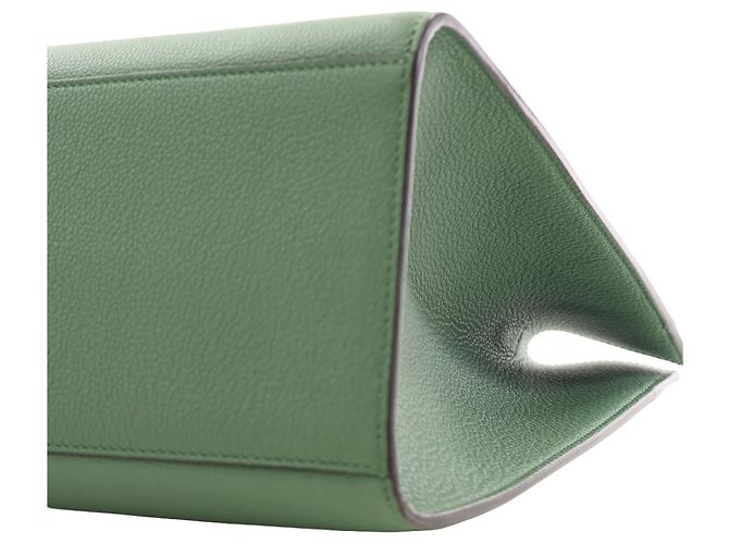 Fendi Borsa Shopper Sunshine Media in Pelle Verde - vista 13