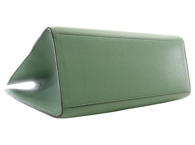 Fendi Borsa Shopper Sunshine Media in Pelle Verde - vista 14