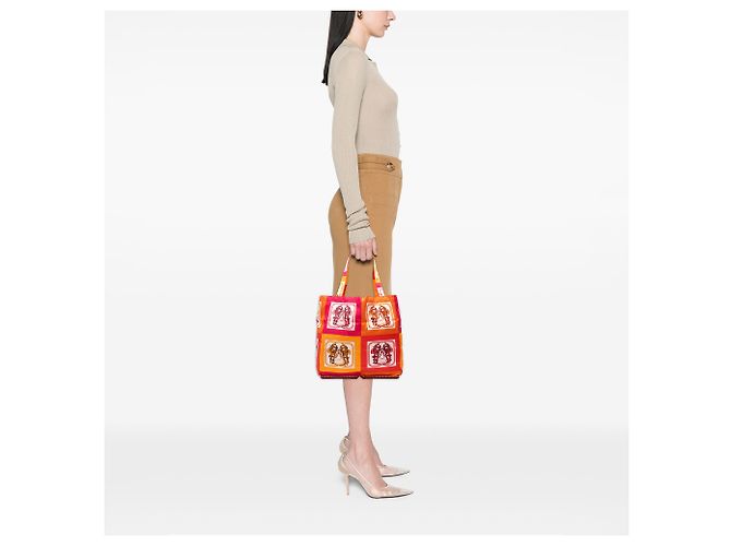 Borsa Hermès Orange Brides de Gala Silky Pop Tote - vista 5