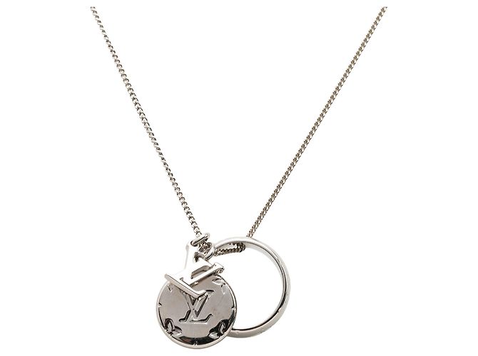 Louis Vuitton Silver Brass Monogram Charms Halskette - Ansicht 2