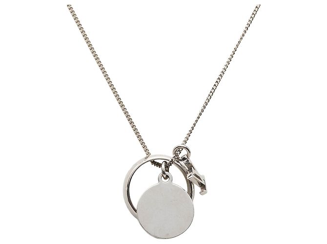 Louis Vuitton Silver Brass Monogram Charms Halskette - Ansicht 3