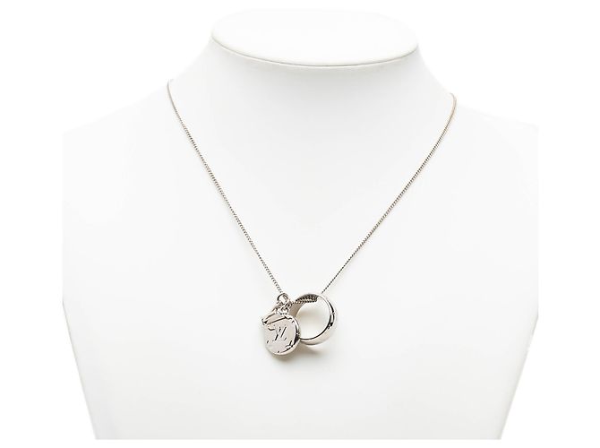 Louis Vuitton Silver Brass Monogram Charms Halskette - Ansicht 7