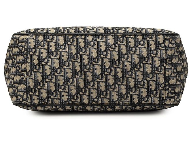 Borsa Tote Saddle Dior in tela Oblique blu - vista 3