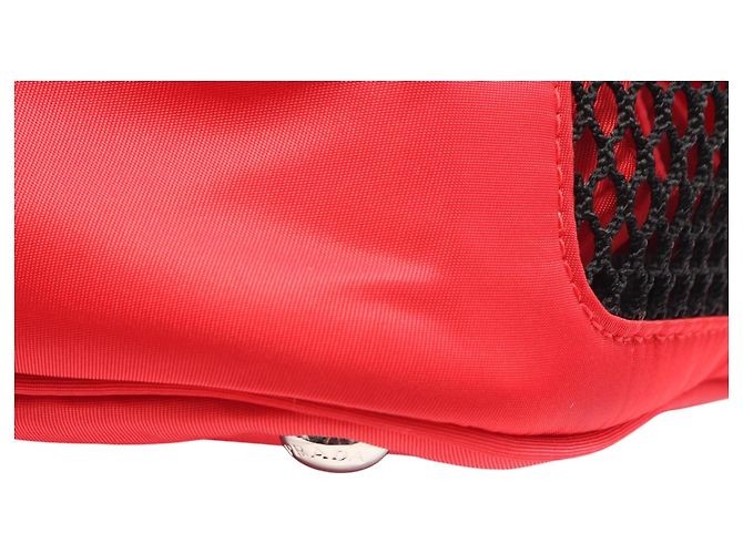 Prada Trasportino convertibile per animali in Re-Nylon rosso - vista 5