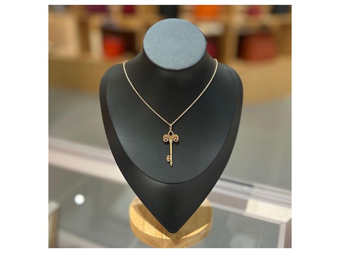 Collana Chiave Tiffany & Co. Oro Rosa 18k Diamante - vista 4