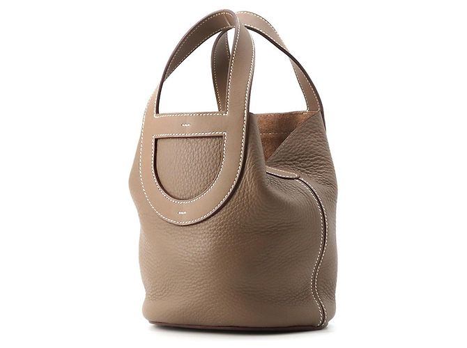 Hermès Borsa Hermes Kara Tote in Etoupe Gray - vista 2