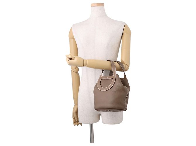 Hermès Borsa Hermes Kara Tote in Etoupe Gray - vista 4