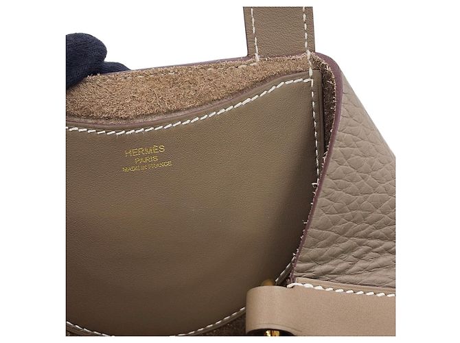 Hermès Borsa Hermes Kara Tote in Etoupe Gray - vista 8