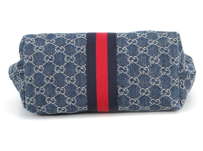 Borsa Tote Small Gucci Giglio GG in Denim - vista 3