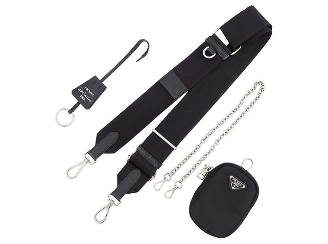 Borsa a tracolla Prada in Re-Nylon nero - vista 15