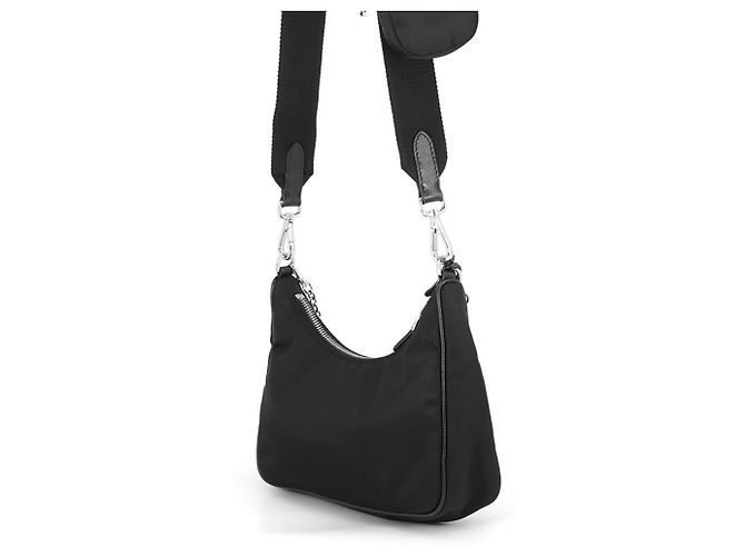 Borsa a tracolla Prada in Re-Nylon nero - vista 2