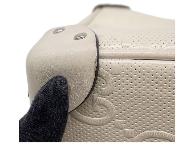 Borsa a tracolla Gucci in pelle avorio - vista 11