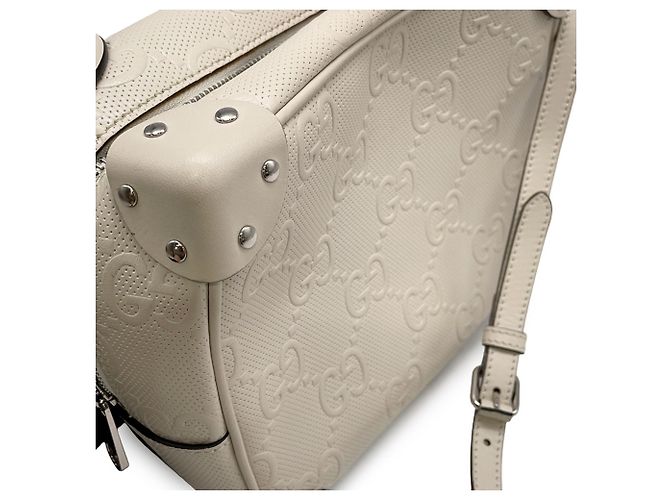 Borsa a tracolla Gucci in pelle avorio - vista 12