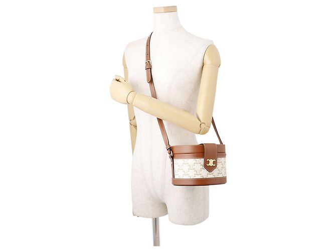 Céline Borsa a tracolla media in pelle Celine Triomphe Tambour - vista 4