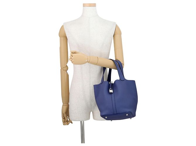 Hermès Borsa Hermes Picotin Lock MM in Bleu Saphir - vista 4