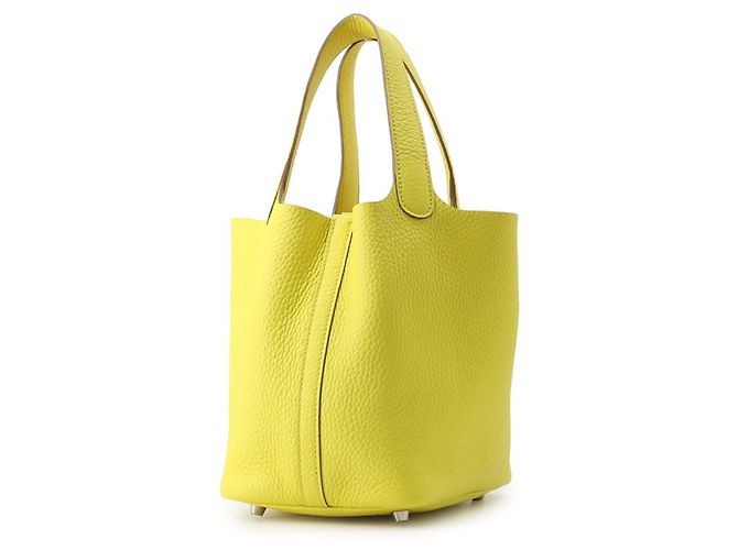 Hermès Borsa a mano Hermes Picotin Lock PM in pelle Lime - vista 2
