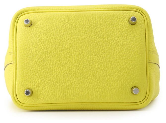 Hermès Borsa a mano Hermes Picotin Lock PM in pelle Lime - vista 3