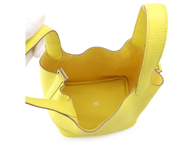 Hermès Borsa a mano Hermes Picotin Lock PM in pelle Lime - vista 5