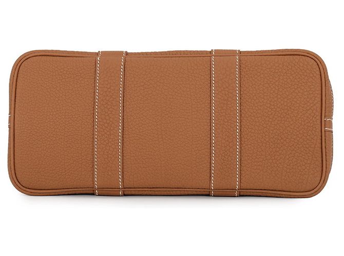 Hermès Borsa Tote Hermes in pelle Negonda Gold - vista 3