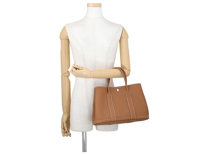 Hermès Borsa Tote Hermes in pelle Negonda Gold - vista 4