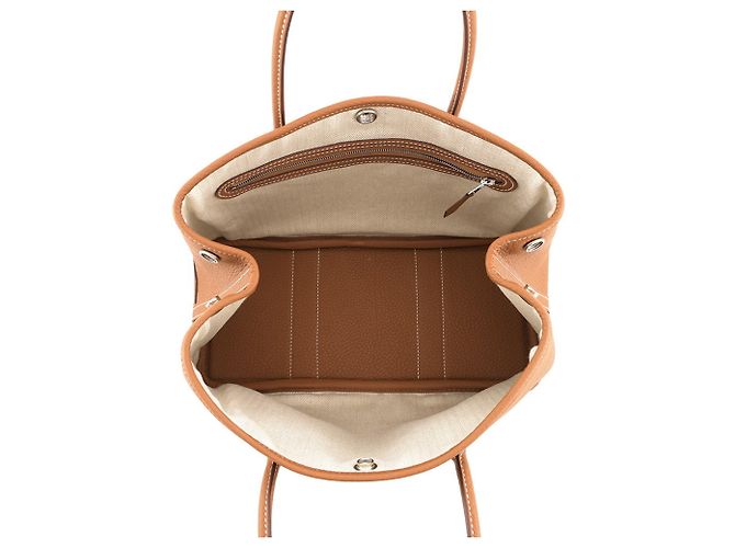 Hermès Borsa Tote Hermes in pelle Negonda Gold - vista 5