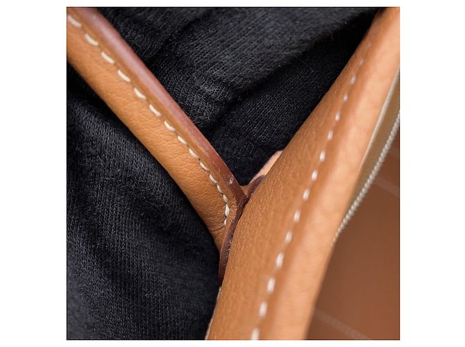 Hermès Borsa Tote Hermes in pelle Negonda Gold - vista 8