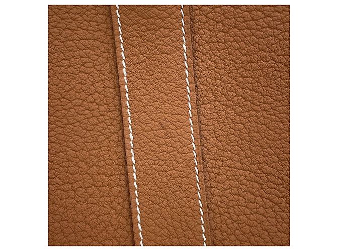 Hermès Borsa Tote Hermes in pelle Negonda Gold - vista 9
