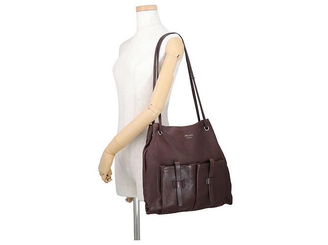 Prada Route Large Lederschultertasche - Ansicht 4