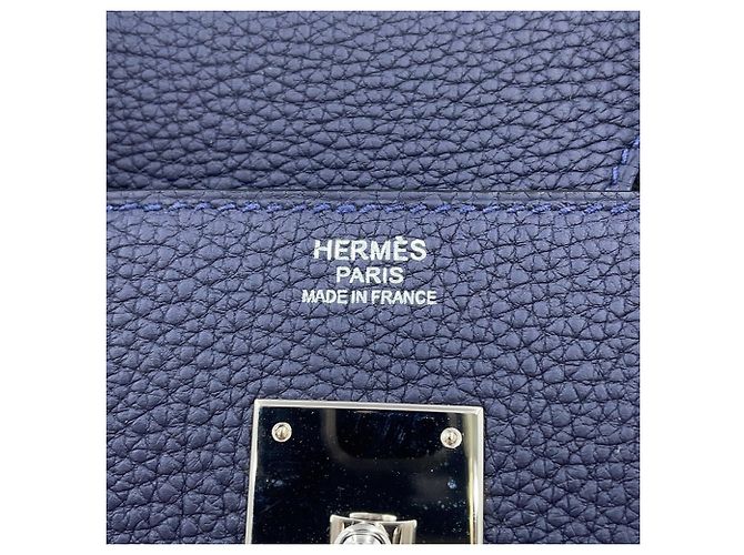 Hermès Borsa Hermes Birkin 30 in pelle Togo Blue Nuit - vista 13