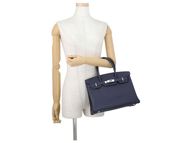 Hermès Borsa Hermes Birkin 30 in pelle Togo Blue Nuit - vista 4
