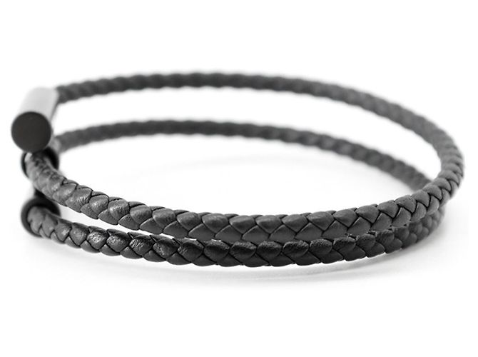 Hermès Bracciale Charm Hermes in pelle Swift nera - vista 2