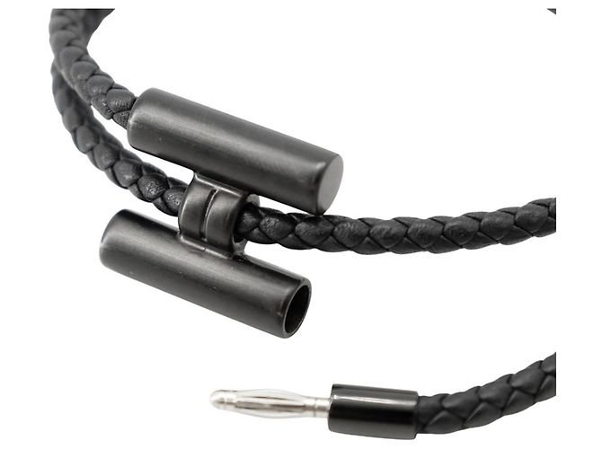 Hermès Bracciale Charm Hermes in pelle Swift nera - vista 4