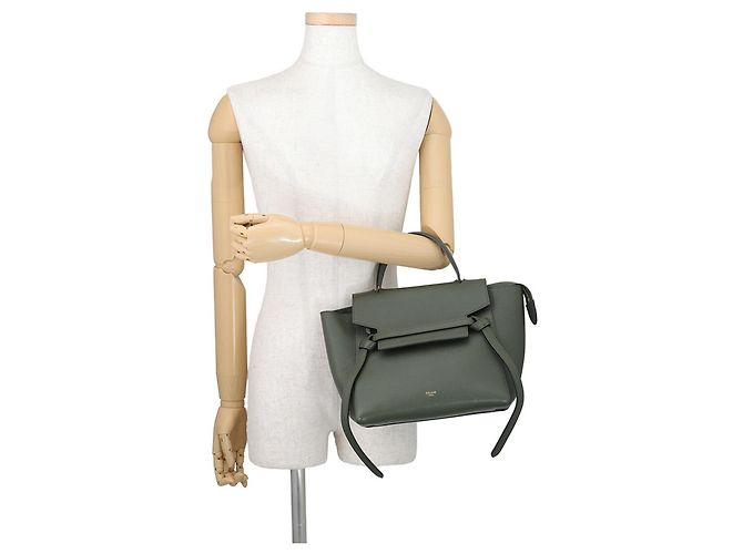 Céline Borsa in pelle verde Celine - vista 4