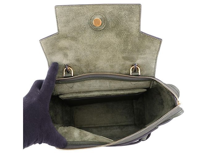 Céline Borsa in pelle verde Celine - vista 6