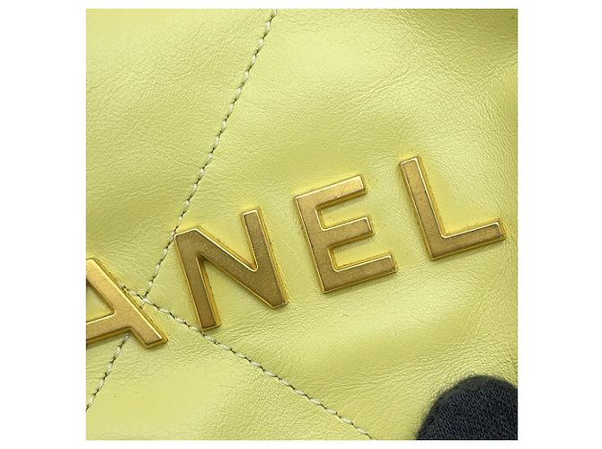 Borsa a mano Chanel 22 Mini Coco Mark in pelle di vitello lucida - vista 14
