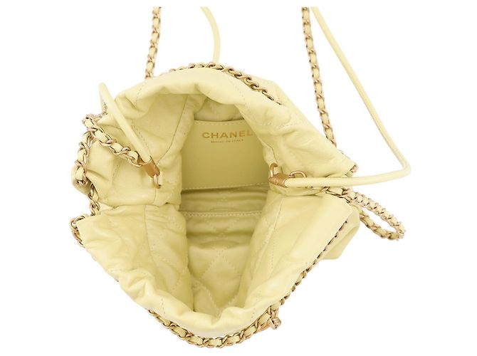 Borsa a mano Chanel 22 Mini Coco Mark in pelle di vitello lucida - vista 6