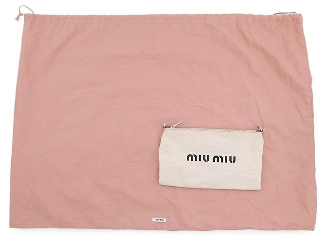 Borsa Tote Miu Miu Ivy in rafia e lino - vista 13