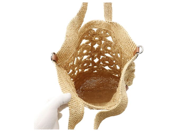 Borsa in rafia beige Loewe - vista 6
