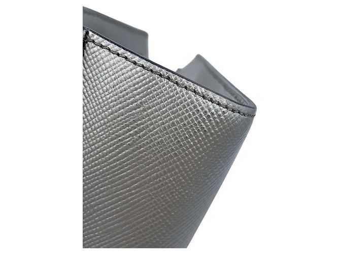 Borsa Prada in pelle argento - vista 9
