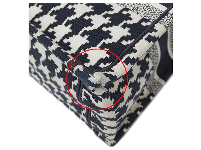 Borsa Tote in Tela Nera e Bianca Christian Dior - vista 10