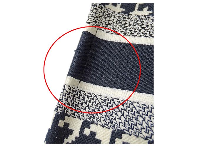 Borsa Tote in Tela Nera e Bianca Christian Dior - vista 11
