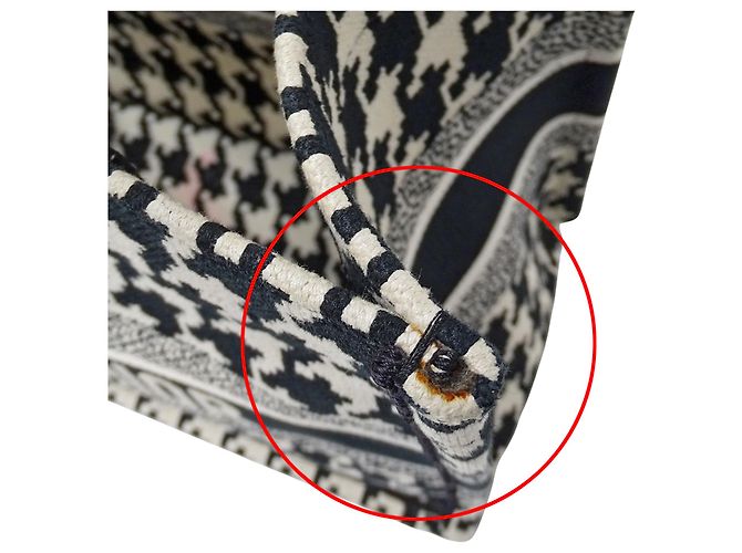 Borsa Tote in Tela Nera e Bianca Christian Dior - vista 15