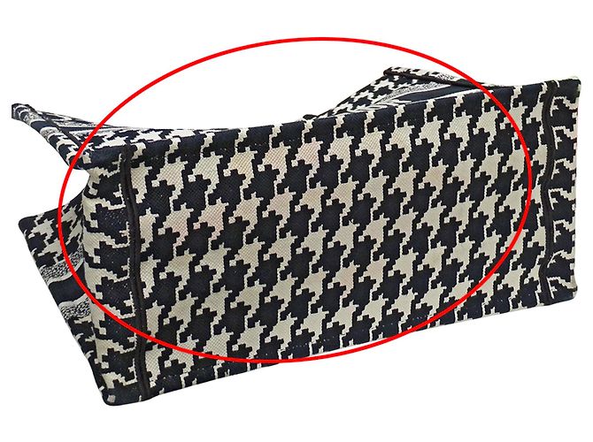 Borsa Tote in Tela Nera e Bianca Christian Dior - vista 16