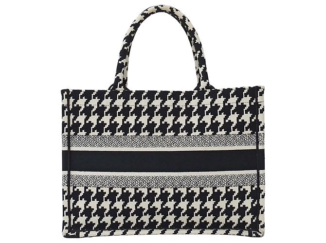 Borsa Tote in Tela Nera e Bianca Christian Dior - vista 2