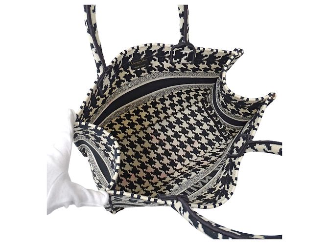 Borsa Tote in Tela Nera e Bianca Christian Dior - vista 5