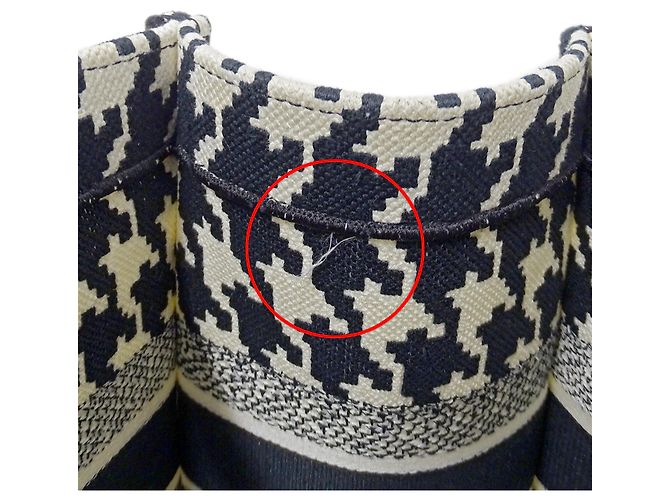 Borsa Tote in Tela Nera e Bianca Christian Dior - vista 8