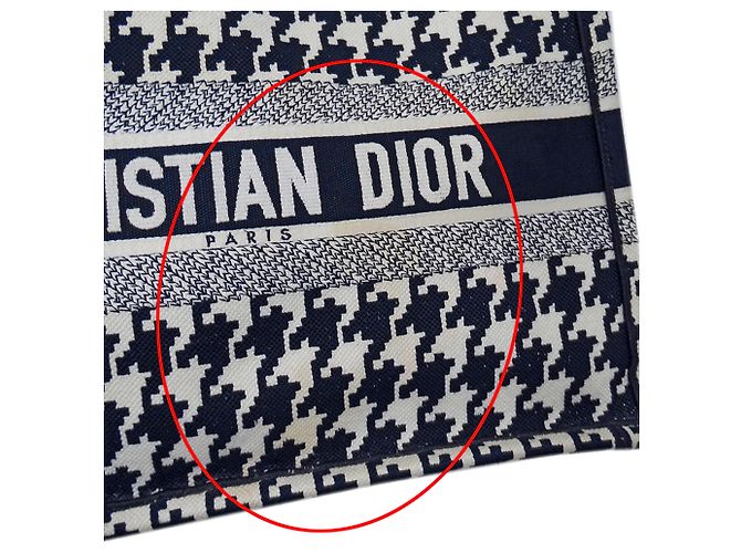 Borsa Tote in Tela Nera e Bianca Christian Dior - vista 9